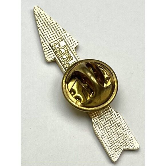 VTG 1.5" Blue Goldtone NAA JOAD USA Archery Camp Program Club Arrow Pin PINBACK - Picture 2 of 2